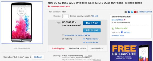 Fotografía - [Alerta Trato] Cómo A Brand New Desbloqueado AT & T 32GB D850 LG G3 Por $ 340 en eBay con el envío libre